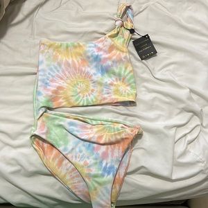 Skatie x salty blonde collab tie dye one piece